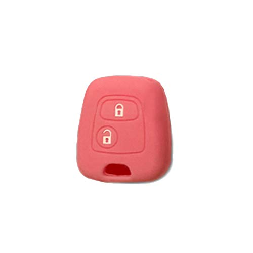 Carcasa colorida de silicona blanda para carcasa de llave de coche, 2 botones, para Citroën C1, C2, C3, C5, Picasso, Xsara, Saxo, Berlingo, en 10 fantásticos colores Rosa