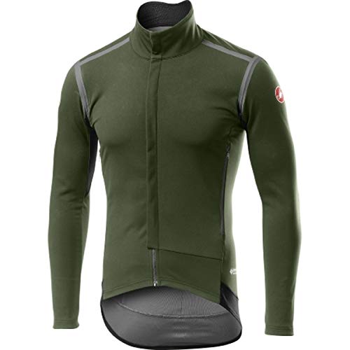 CASTELLI Perfetto Ros Long Sleeve - Chaqueta Deportiva para Hombre, Color Verde Militar, Talla S