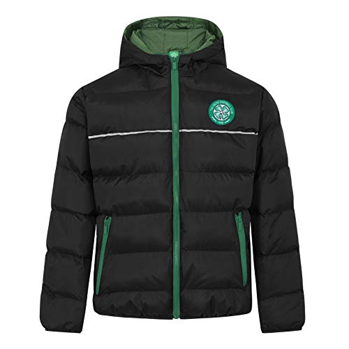 Celtic FC - Plumífero acolchado oficial con capucha - Para niño - 12-13 años