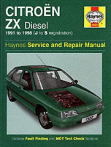 Citroën ZX Diesel (91 - 98) J To S (Haynes Service and Repair Manuals)