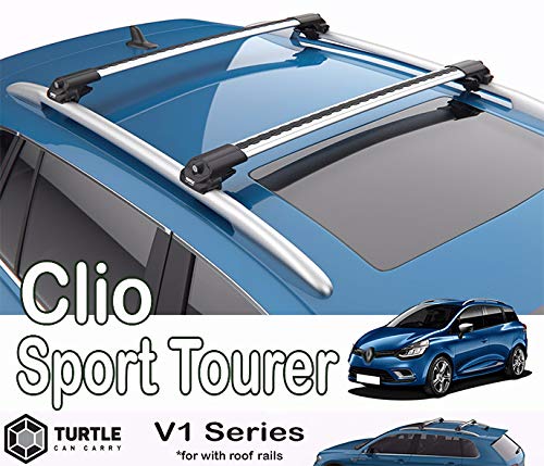 Clio Sport Tourer 2014 – 2019 Tortuga Plateada Air V2 Barra Transversal para Techo