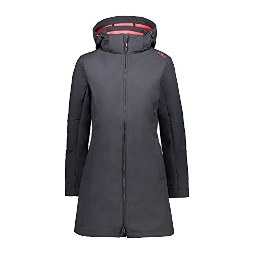 CMP Parka Softshell con Tecnologia Climaprotect WP 7.000 Chaqueta, Mujer, Antracite/Red Fluo, 42