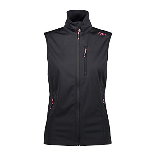 CMP Softshell - Chaleco impermeable para mujer, Mujer, Chaleco, 39A5086, Antracita-Gloss, 42