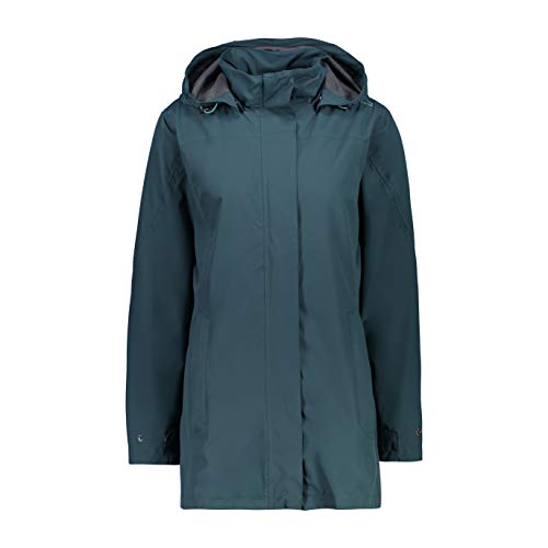 CMP Windproof and Waterproof Rain Jacket WP 10.000 Chaqueta, Mujer, Petrol, 44