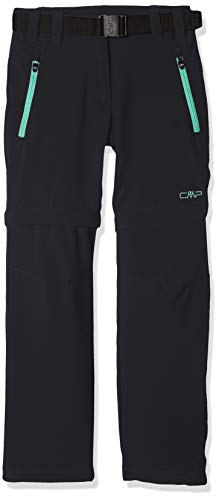 CMP Zip Off Dry Function Trousers Pantalones, Chica, Anthracite-Aquamint, 164