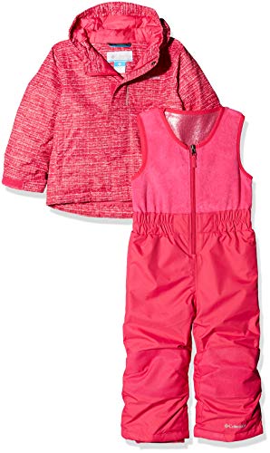 Columbia Conjunto de nieve con chaqueta para niños, BUGA, Nylon, Rosa (Cactus Pink Texture Print), Talla 2T