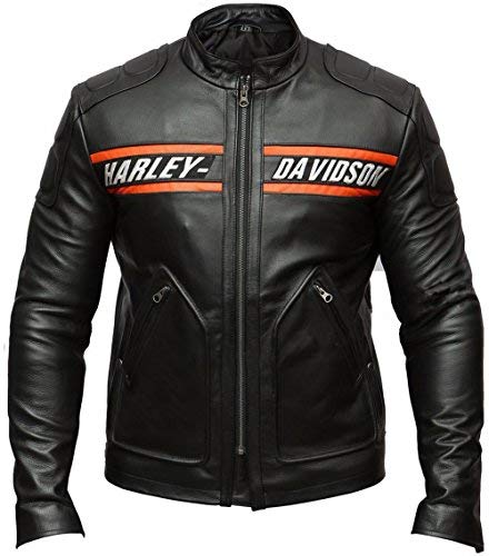 DeColure Goldberg Harley Davidson - Chaqueta de piel sintética y auténtica para hombre - X-Small