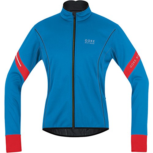 GORE BIKE WEAR Jacke Power 2.0 Soft Shell - Chaqueta de Ciclismo para Hombre, Color Azul/Rojo, Talla S