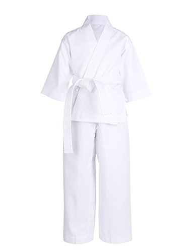 iixpinTraje de Taekwondo Artes Marciales Kung Fu Uniformes Ropa De Tai Chi Poliéster-Algodón, Ropa para Clase de Educación Física Blanco M