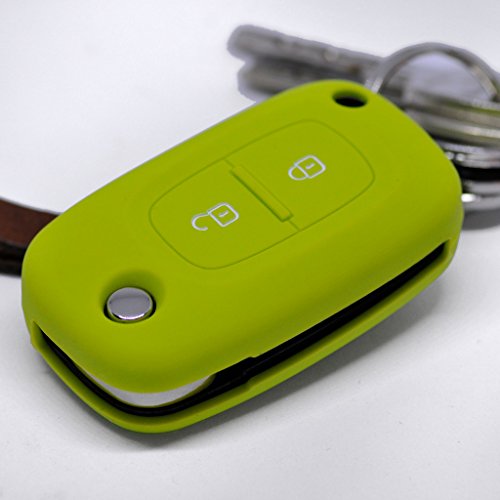 Key Soft Case Cover Funda Protectora Llave para automóvil Renault Kangoo Smart Forfour Clio Llave para Control Remoto Mercedes Benz Citan Control Remoto/Color: Verde Apple