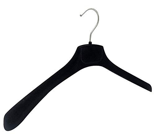 Kiroplast - 15 perchas de terciopelo, antideslizantes, para abrigos, chaquetas, camisas, chaquetas, chaquetas, chaquetas y botas, 42 cm, color negro