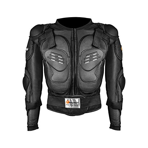 LINGKY Ropa protectora de la armadura completa de la motocicleta, chaqueta de la camisa protectora del campo a través del motocross de la calle, protección trasera (negro, 3XL)
