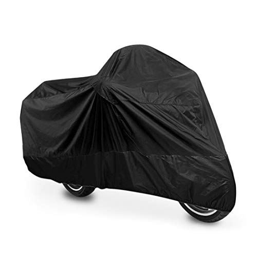 M-Bike - Funda universal para moto, color negro, impermeable, 210 x 120 cm, resistente al agua, al polvo, la lluvia y el viento, para moto, ciclomotor, scooter, bicicleta o moto