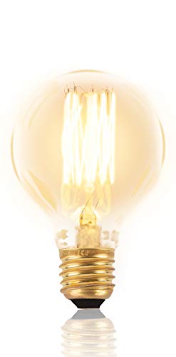 Mr. Classic Bombilla Edison con filamento E27, regulable, retro, iluminación vintage, globo antiguo, decorativa, nostalgia, bombilla de tungsteno, 180 lúmenes, blanco cálido