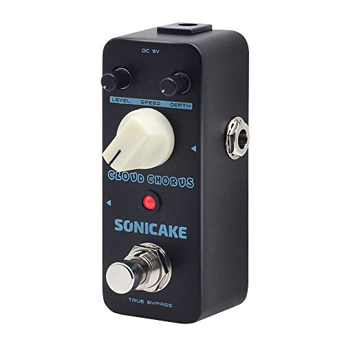 SONICAKE Cloud Chorus Pedal de efectos de guitarra, clásico, estilo BBD, analógico, sonido de coro, cable de conexión de guitarra de 6 pulgadas incluido