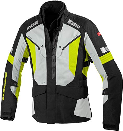 Spidi H2Out Outlander - Chaqueta textil para moto, color negro, gris y amarillo, L