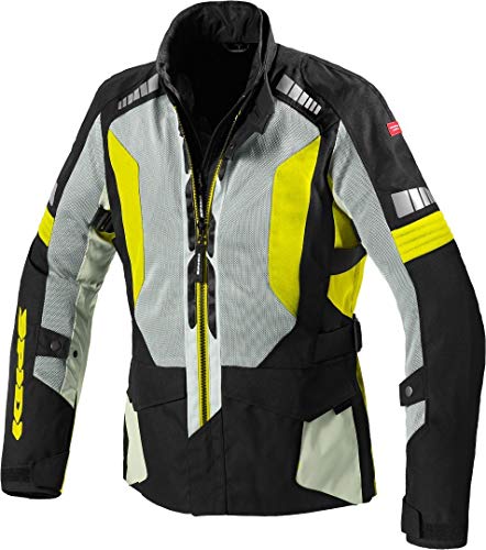 Spidi Terranet - Chaqueta textil para moto, talla L, color negro, gris y amarillo