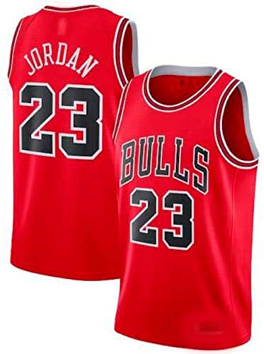 Zhao Xuan Trade Jersey Bulls Masculino Campeón de la NBA Vintage Michael Jordan Jersey Chicago Bulls # 23 Jersey de Baloncesto Swingman de Malla (Rojo, L)