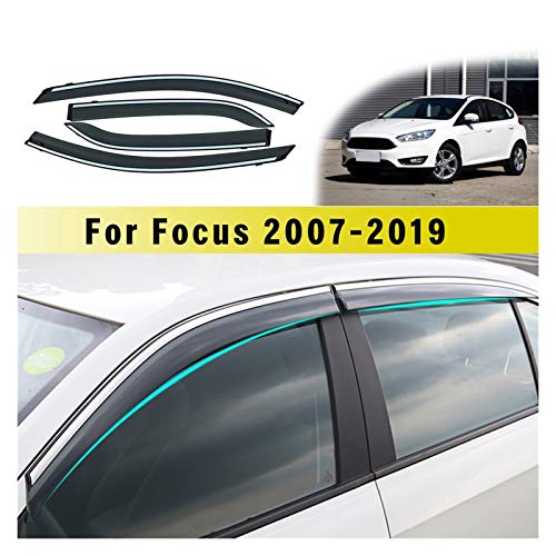 ZLLD Deflectores de Viento Ventana De Humo De Coche para Ford Focus Hatchback Sedan 2007-2011 2012-2018 2019 Sun Rain Visor Deflector Guard Accessories 4pcs Aire Visera Lateral (Color : 2012-2018)