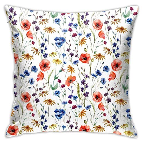 63251vdgxdg Fundas de almohada decorativas de 45 cm x 45 cm, diseño de margaritas de crisantemo salvaje
