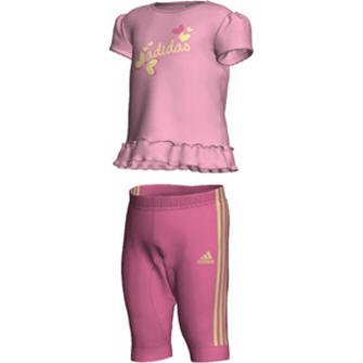 adidas Conjunto Bebe I J AG SUM SET Camiseta y Pantalón Niña Rosa - 86 (12-18 meses)
