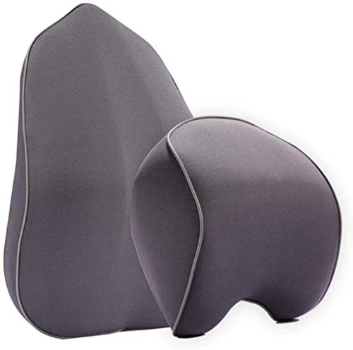 Almohada lumbar apoyo para la cabeza y el cuello kits Universales - El diseño ergonómico de ajuste universal ajustar el asiento del coche principal de nuevo el alivio del dolor de asiento/colu.
