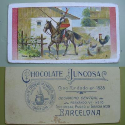 Antiguo Cromo Publicidad - Old Advertising Card : Don Quijote nº1 - Chocolate Juncosa - Barcelona