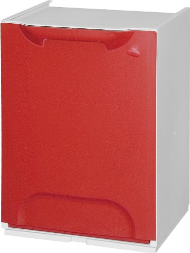 Art Plast Eco-LOGICO Papelera Reciclaje en Polipropileno Color, depósito en el Interior, Rojo/Blanco, 47x34x29