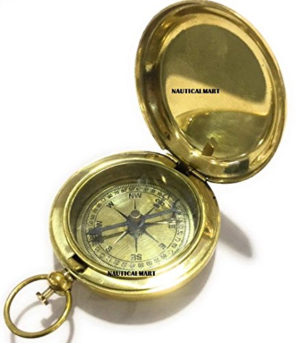 Brass Push Button Pirate Compass~ NauticalMart