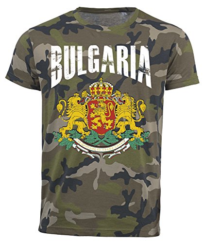 Camiseta de camuflaje de Bulgaria del Mundial de 2018, vintage, con escudo D01 Negro XL