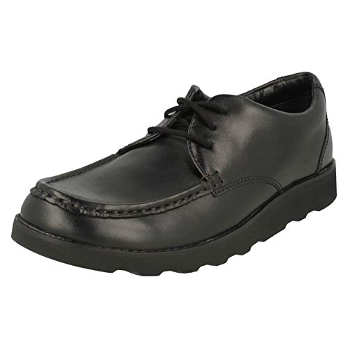 Clarks Zapatos formales con cordones para niños Crown Tate, color Negro, talla 42.5 EU