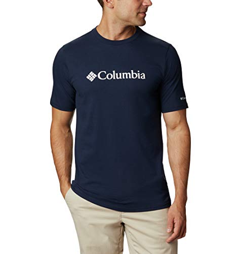 Columbia CSC Basic Logo Camiseta de Manga Corta, Hombre, Azul, Blanco (Collegiate Navy, White), M