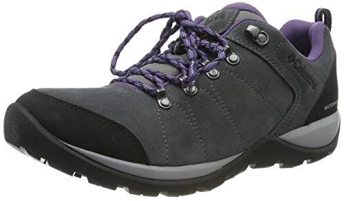 Columbia FIRE VENTURE S II Zapatos de senderismo impermeables para mujer, Gris(Titanium MHW, Plum Purple), 39 EU
