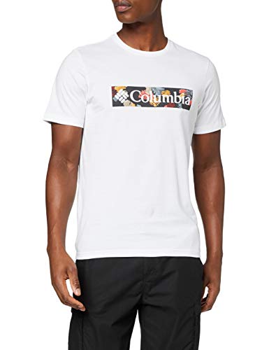 Columbia M Rapid Ridge Camiseta Estampada, Hombre, Blanco/Rojo (White, Wildfire Framed Floral), XL