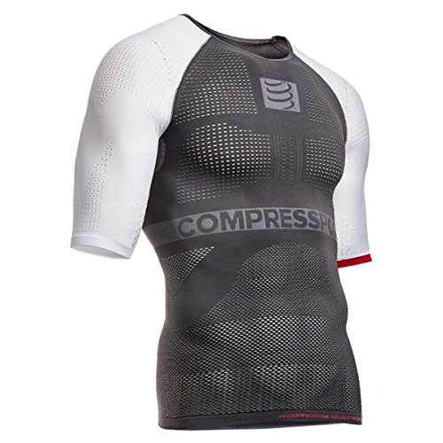 COMPRESSPORT - Camiseta de compresión para Hombre, Talla XS (Talla del Fabricante : T0), Color Multicolor (Multi-Coloured - Grey/White)