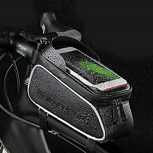 ConPush Bolsa Cuadro de Bicicleta para Tubo Superior Manillar Impermeable con Pantalla Táctil para Teléfono Móvil Dentro de 6,0” para Bicis MTB Bici de Carretera