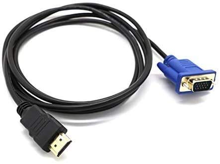 Convertidor de cable HDMI a VGA, 1,8 m 1080P HDMI macho a VGA macho D-SUB de 15 pines M/M conector adaptador de cable transmisor, cable de transmisión unidireccional HDMI a VGA