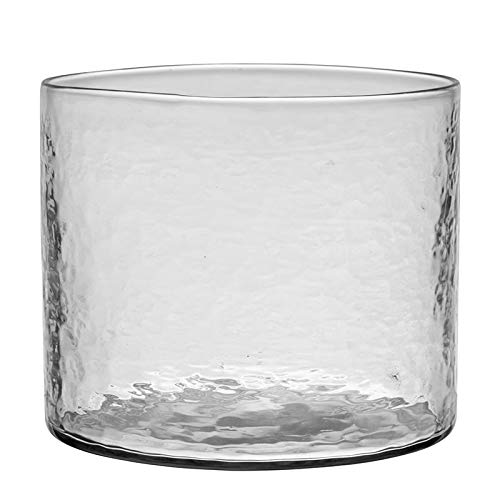 COTE TABLE - Jarrón cilíndrico, cristal martillado, 19 x 16 cm