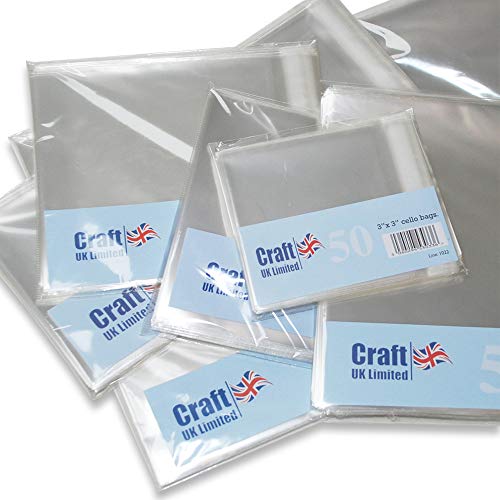 Craft UK - 50 Bolsas polivalentes y Transparentes de 20 x 20 cm