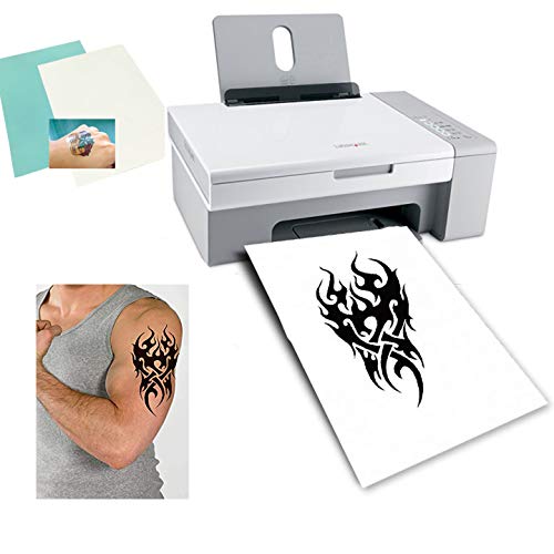 Cubic Coating Papel de tatuaje temporal A4 (210 x 297 mm), para imprimir en casa, papel de transferencia para impresora de inyección de tinta (transparente, 5)