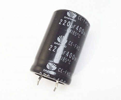 DAEWOO CE-FHS Series Condensador ELECTROLITICO 220uF, 400V, Ø25x40mmL (2 Unidades)