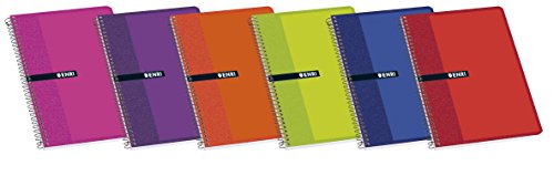 Enri 100430111 - Pack de 10 cuadernos espiral, tapa blanda, 4º