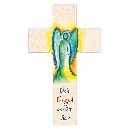 Fritz Cox® - Cruz infantil 'Ein Engel behüte Dich' 15 cm, color natural