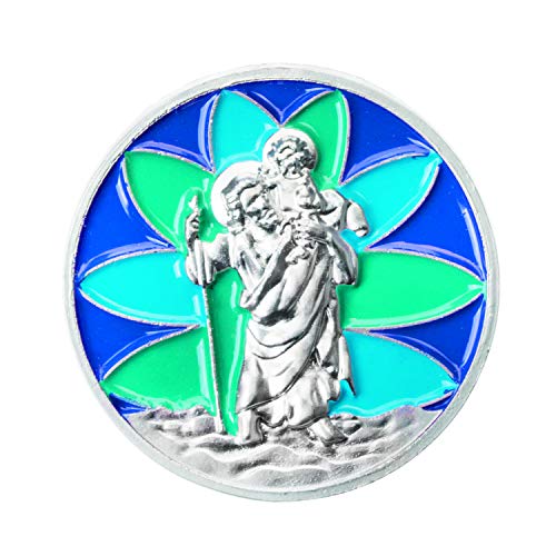 Fritz Cox® Medalla de San Cristóbal 'Mosaik' en azul turquesa