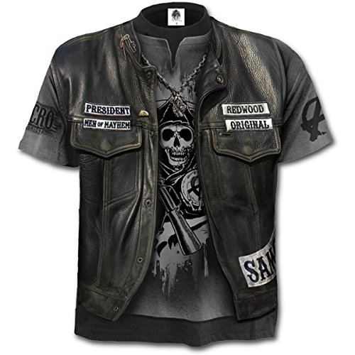 Hijos de la anarquía - Jax Wrap, fantasía gótica de metal en toda la impresión de los hombres camiseta gris unisex - S - espiral [Italia]