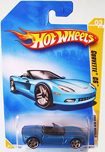 Hot Wheels 2009 Corvette C6 Convertible Azul 03/42, 2009 Nuevos Modelos, Escala 1:64.