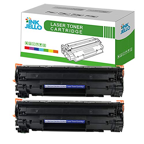 InkJello - Cartucho de tóner Compatible para HP Laserjet Pro M1132 MFP M1212nf M1214nfh M1217nfw P1100 P1102 P1102w P1104 P1104w CE285A/CRG-725 (Negro, 2 Unidades)