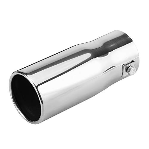KIMISS Tubo de escape salida,universal Tubo de escape de cola para automóvil 30-51 mm Tubo de cola del coche, Acero inoxidable(Plano)