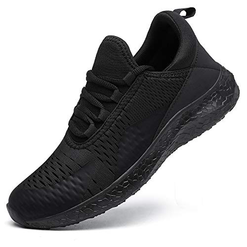 KOUDYEN Zapatillas Deporte Hombres Mujer Gimnasio Running Zapatos para Correr Transpirables Sneakers (D Negro Completo, Numeric_44)