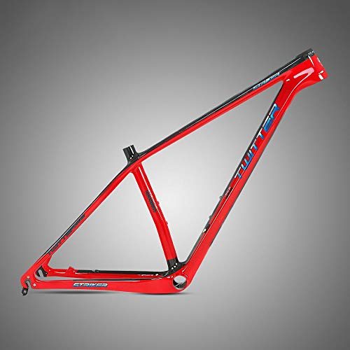 Ljleey-SP Marco de Bicicleta Marco de Fibra de Carbono de la montaña Accesorios de montaña a Campo Cuadro de Carbono Bastidor de la Bicicleta (Color : Rojo, tamaño : 29Inch)